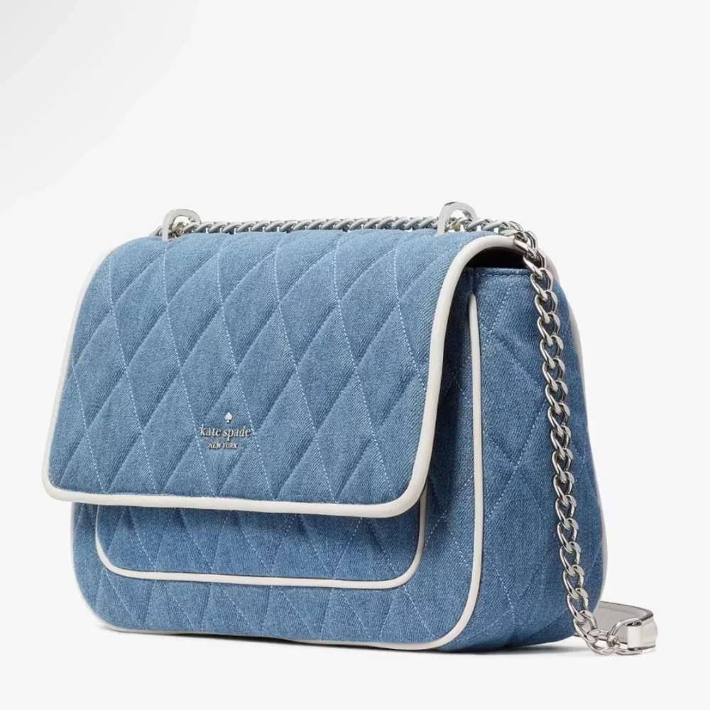 Kate Spade Carey Denim Medium Flap Shoulder Bag - Picture 3 of 12